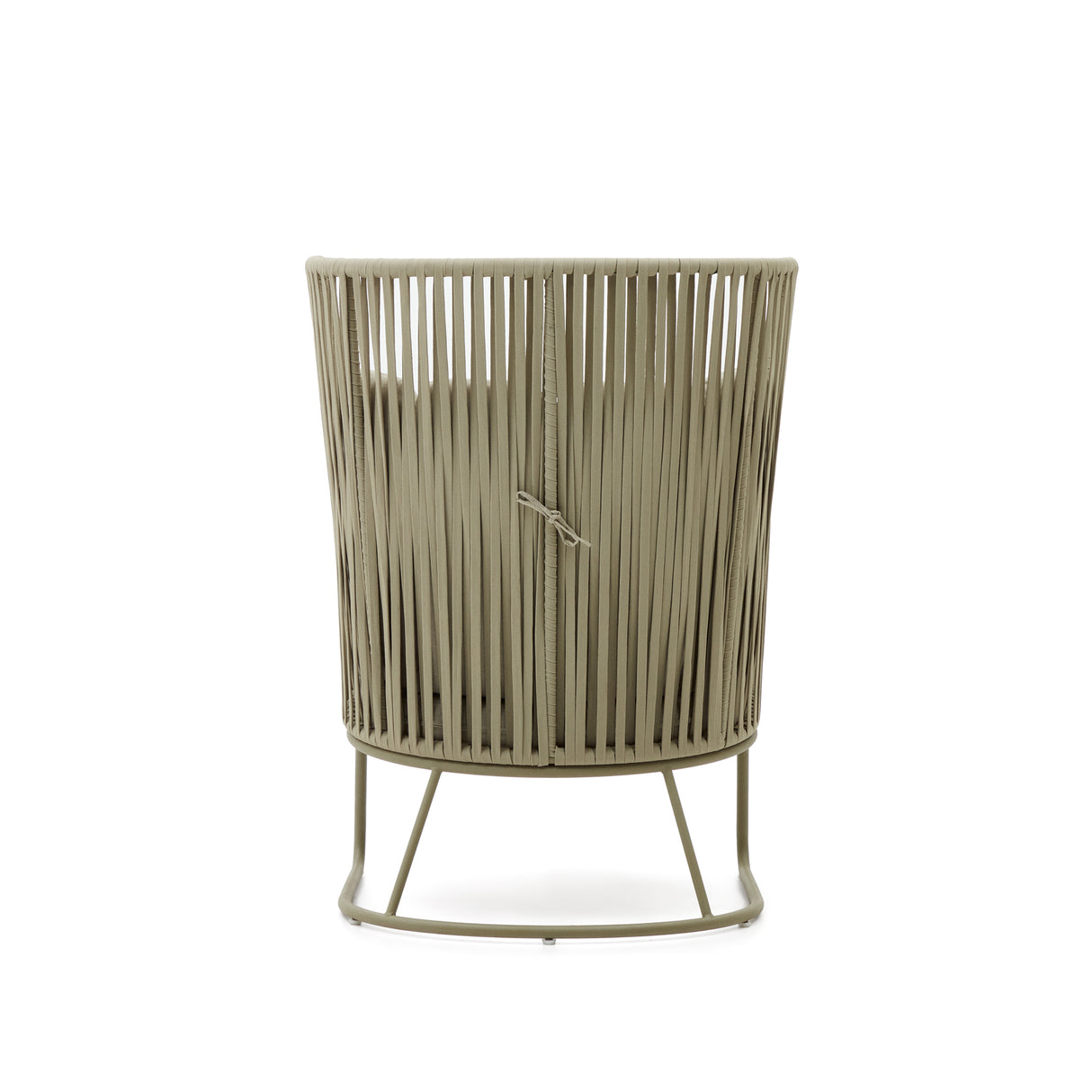 Sacona Sessel mit hoher Rückenlehne für den Außenbereich mit Flechtwerk und verzinktem Stahl, grün - ZEN ZONE Furniture