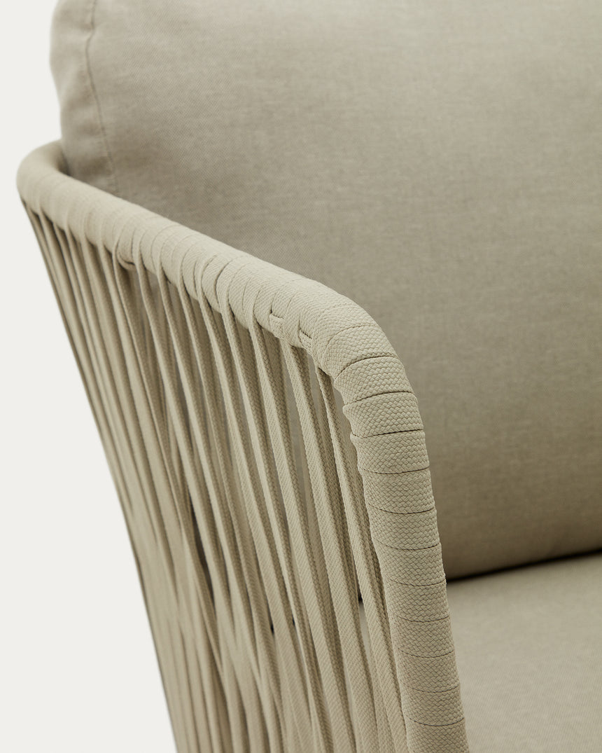 Sacona Sessel für den Außenbereich mit Flechtwerk und verzinktem Stahl, geige - ZEN ZONE Furniture
