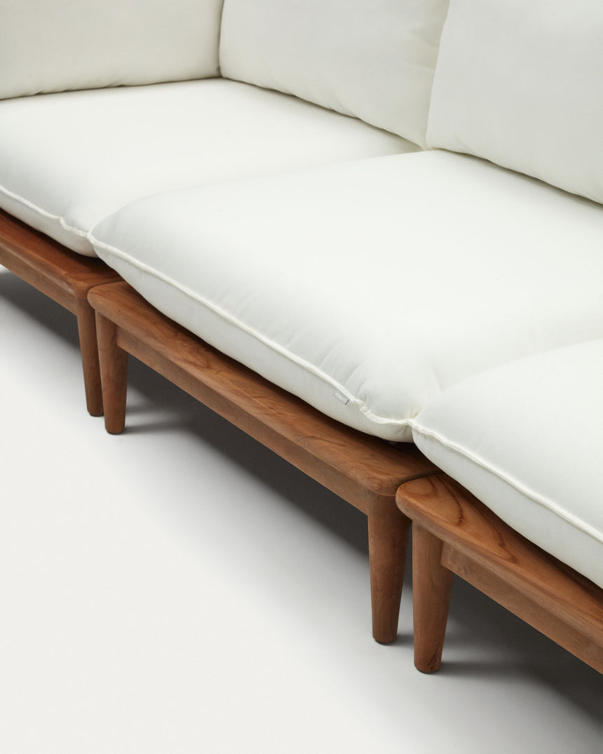 Portitxol modulares Set 2 Ecksessel, 2 Sessel und 2 Couchtische aus massivem Teakholz - ZEN ZONE Furniture