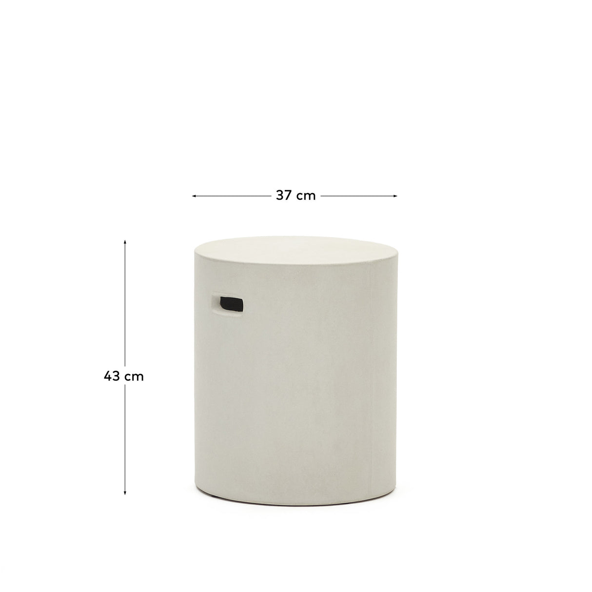 Aiguablava Pouf aus Zement in Weiß Ø 37 cm - ZEN ZONE Furniture