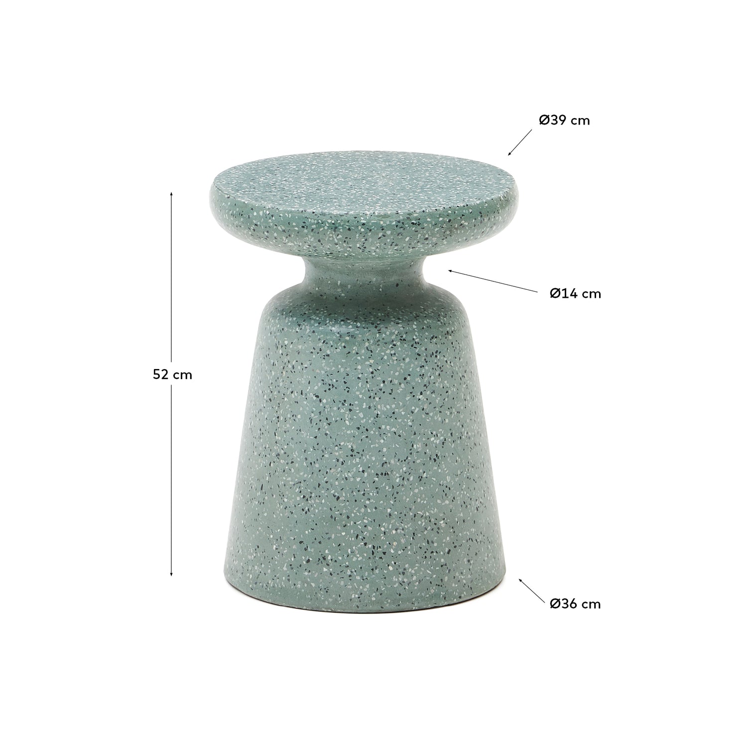Mesquida Outdoor Beistelltisch aus grünem Terrazzo Ø 39 cm - ZEN ZONE Furniture
