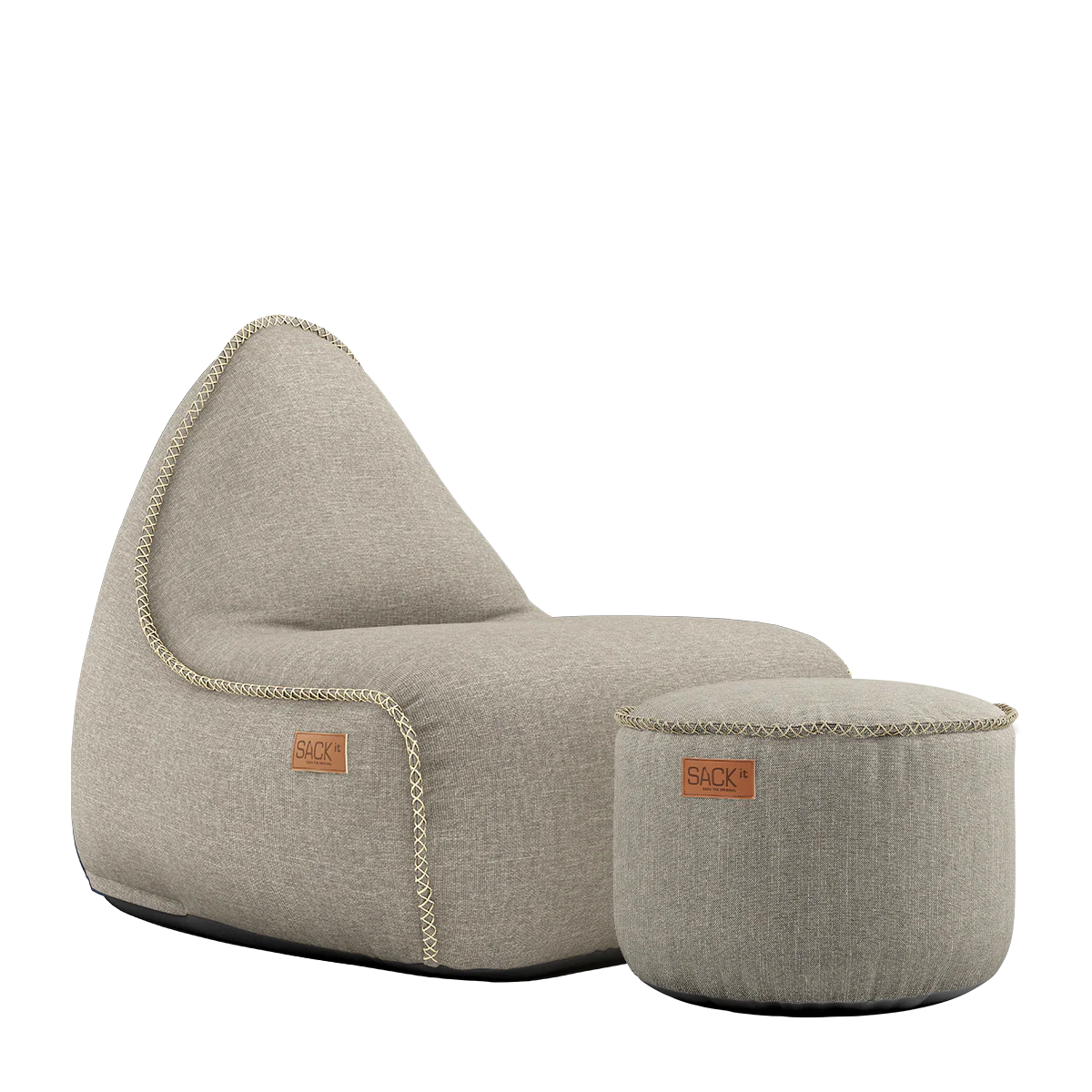 Cobana Lounge Chair Sand + Pouf - ZEN ZONE Furniture