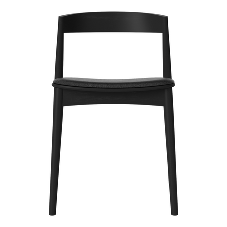 Kite Esstischstuhl aus Eiche schwarz lackiert – Gepolstert, Quattro by Spoor - Leder, Black - ZEN ZONE Furniture