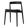Kite Esstischstuhl aus Eiche schwarz lackiert – Gepolstert, Quattro by Spoor - Leder, Black - ZEN ZONE Furniture