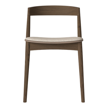 Kite Esstischstuhl aus Dunkel geölter Eiche – Gepolstert, Monza - Bouclé und Textur, Beige - ZEN ZONE Furniture
