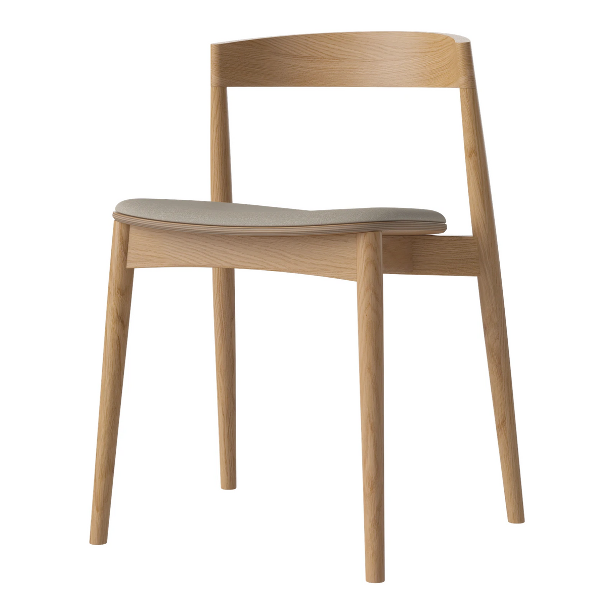 Kite Esstischstuhl aus Eiche geölt – Gepolstert, Soil - Glattes Gewebe, Sand - ZEN ZONE Furniture