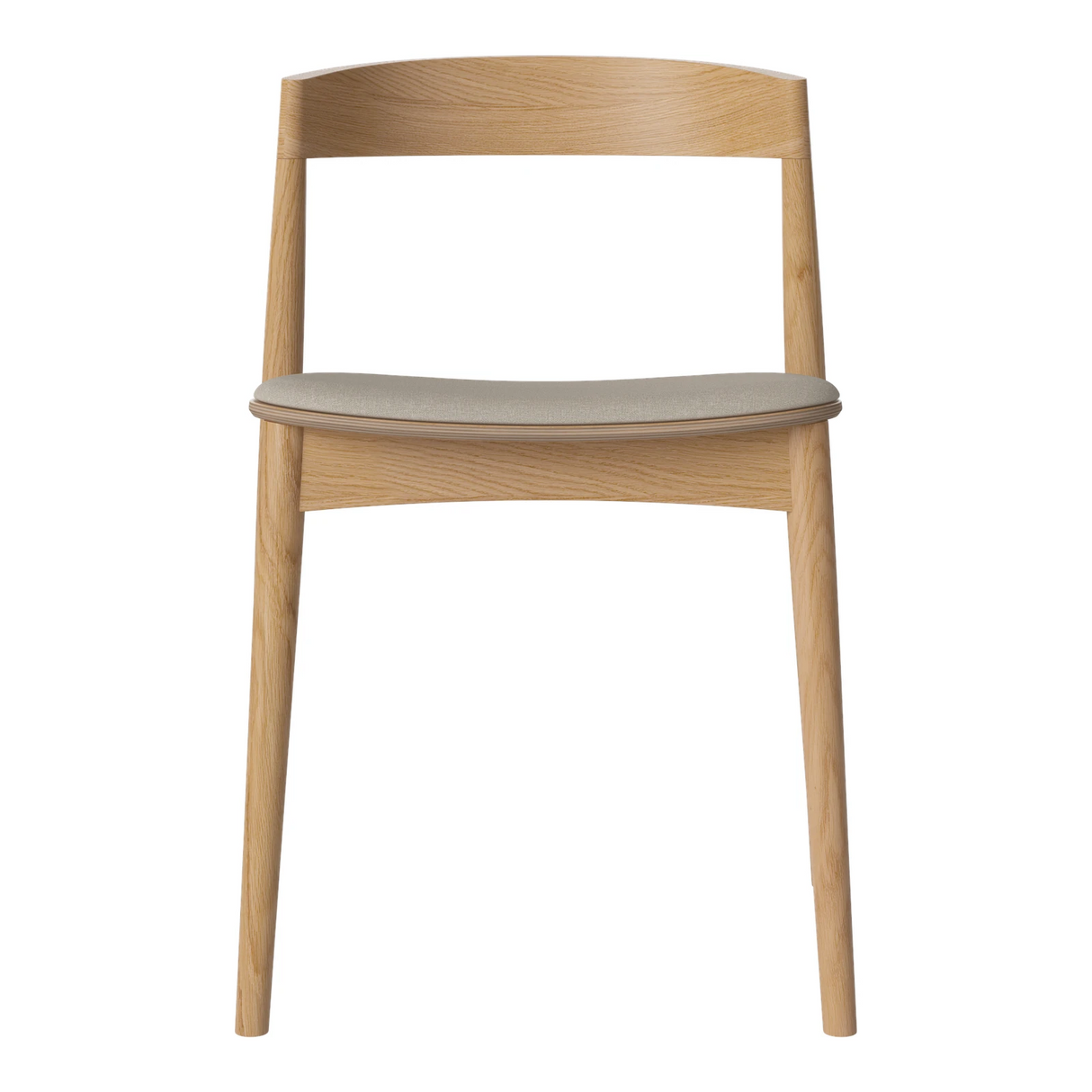 Kite Esstischstuhl aus Eiche geölt – Gepolstert, Soil - Glattes Gewebe, Sand - ZEN ZONE Furniture