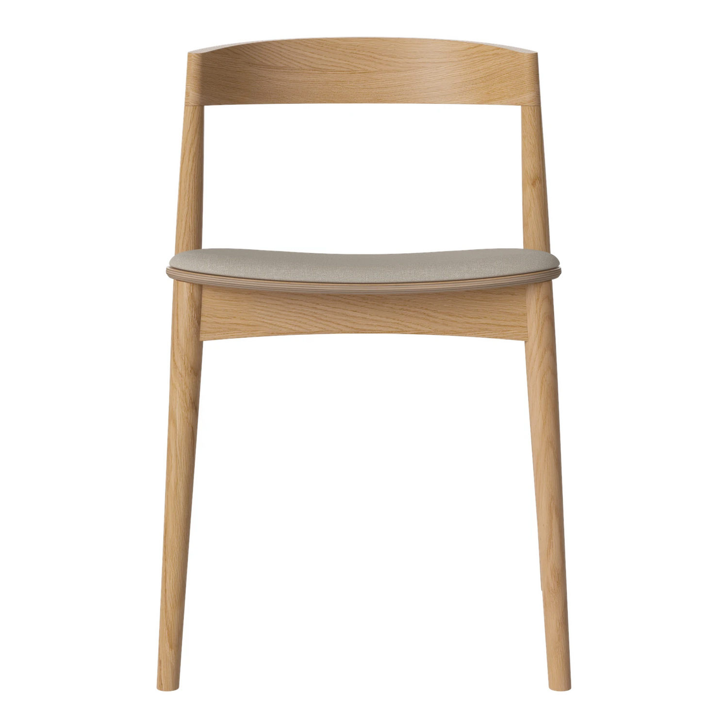 Kite Esstischstuhl aus Eiche geölt – Gepolstert, Soil - Glattes Gewebe, Sand - ZEN ZONE Furniture