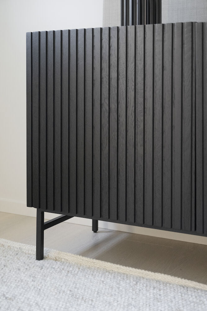 HALIFAX Sideboard Schwarz 160x40x75cm - ZEN ZONE Furniture