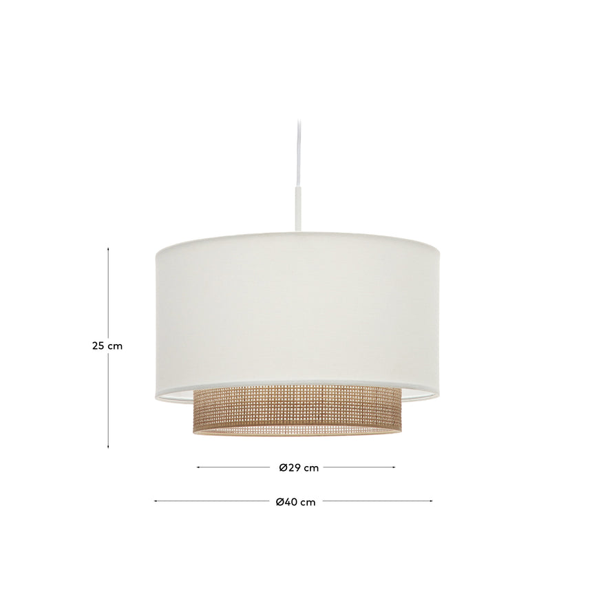 Erna Schirm für Deckenleuchte aus Bambus mit Finish in Natur und Weiß Ø 40 cm - ZEN ZONE Furniture