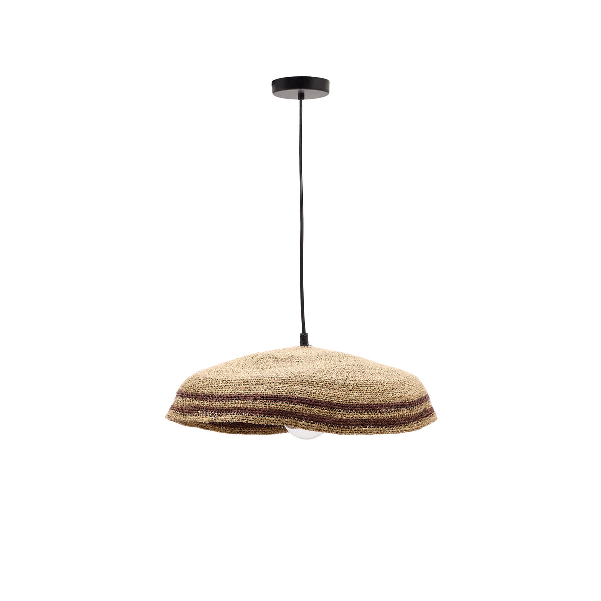 Vinyola Deckenlampe aus Naturfasern mit naturfarbenem und schwarzem Finish Ø 44 cm - ZEN ZONE Furniture
