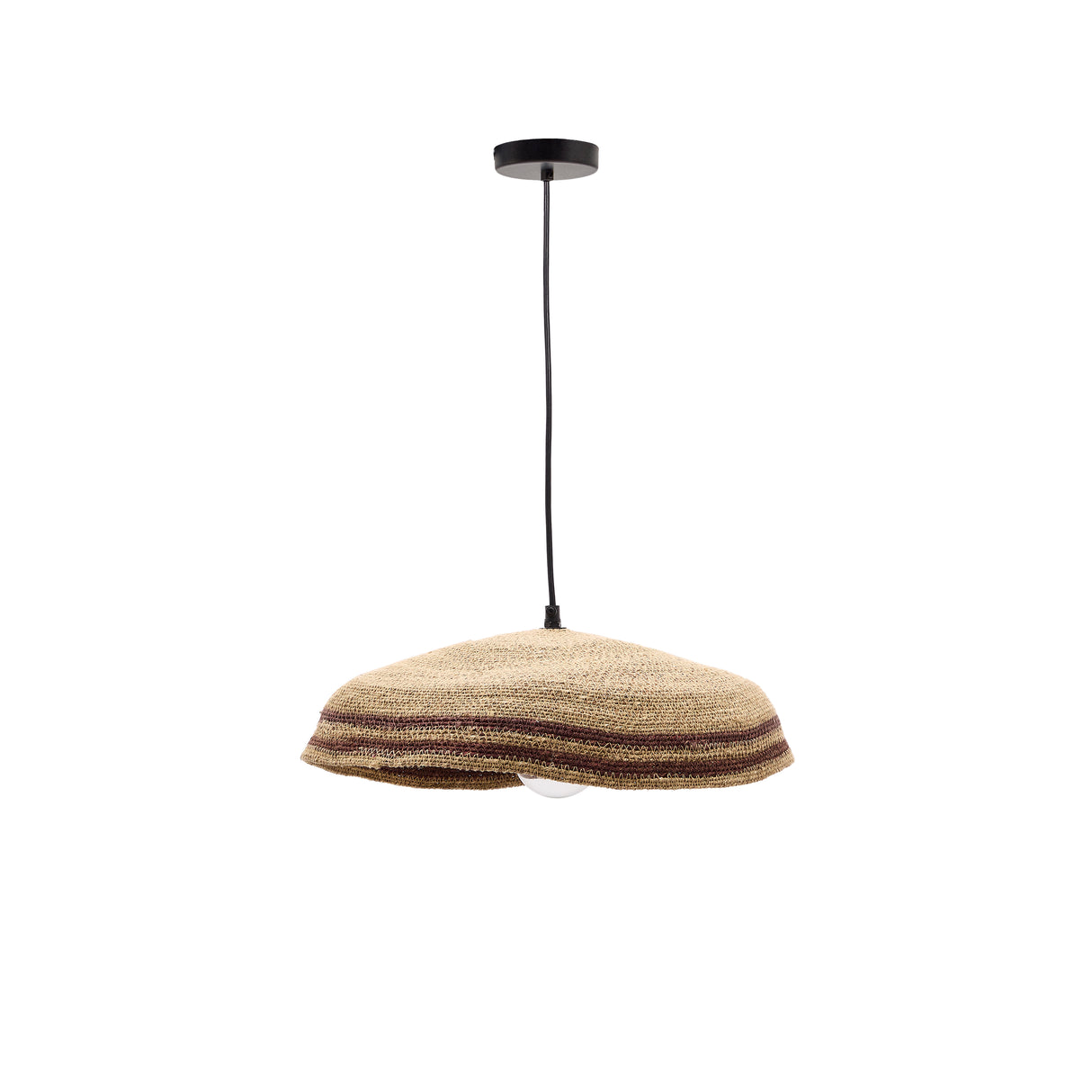 Vinyola Deckenlampe aus Naturfasern mit naturfarbenem und schwarzem Finish Ø 44 cm - ZEN ZONE Furniture