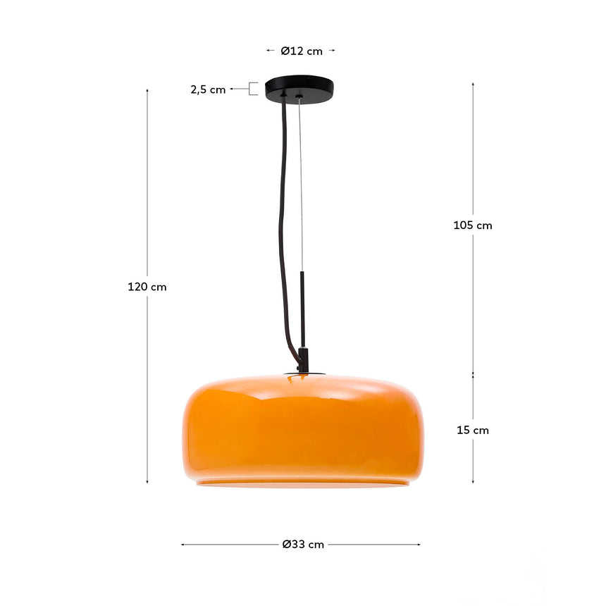 Deckenleuchte Reig aus orangefarbenem Glas Ø 38 cm - ZEN ZONE Furniture