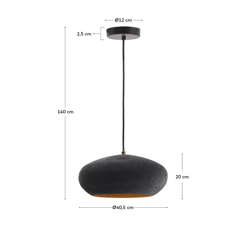 Deckenleuchte Inda aus Metall mit schwarzem Finish Ø 30 cm - ZEN ZONE Furniture