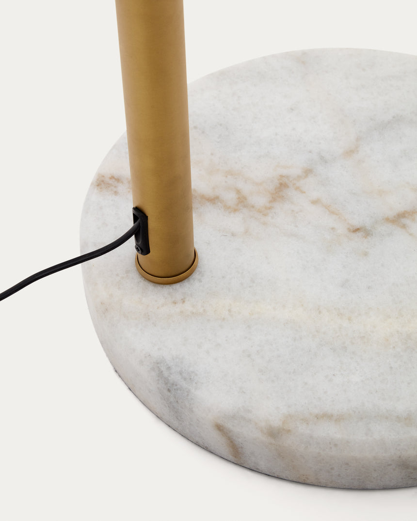 Madali Stehleuchte aus Metall mit Messing-Finish und weißem Marmor - ZEN ZONE Furniture