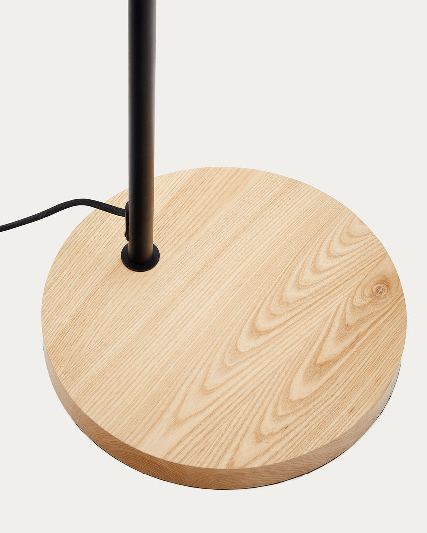 Catlar Stehlampe aus Eschenholz und Metall mit schwarzem Lackfinish - ZEN ZONE Furniture