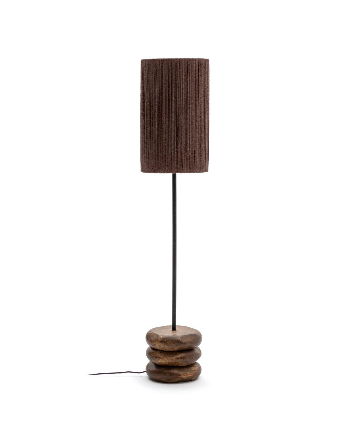 Stehlampe Kor aus Akazienholz mit dunklem Finish und Jute - ZEN ZONE Furniture