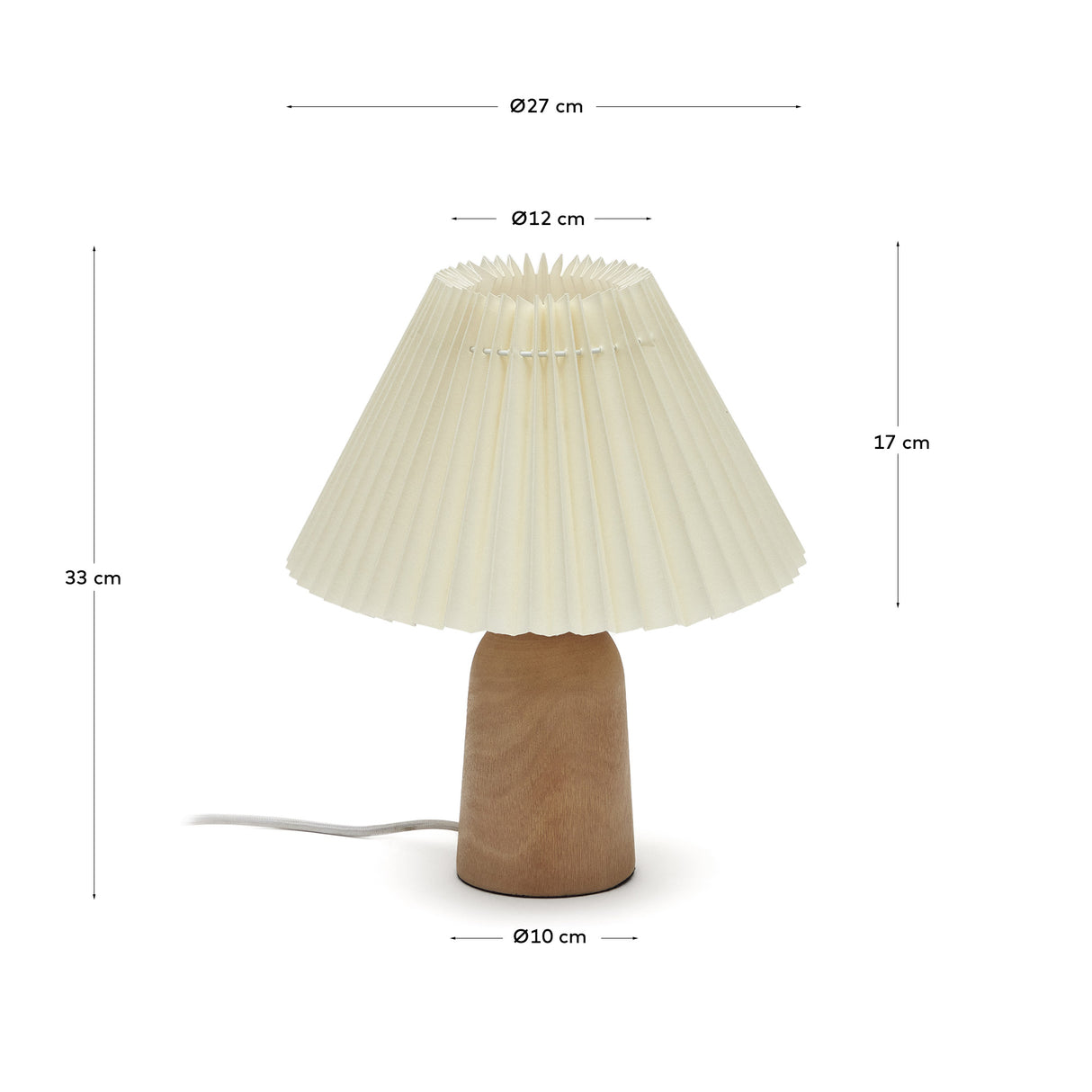 Benicarlo Tischlampe aus Holz mit Finish in Natur und Beige UK - ZEN ZONE Furniture