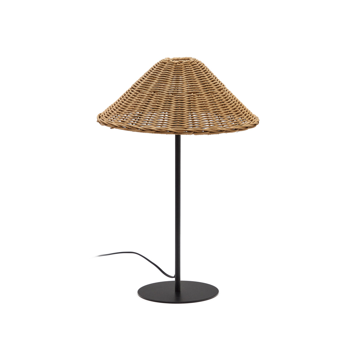 Urania Tischleuchte aus Rattan und Metall mit schwarzer Lackierung - ZEN ZONE Furniture