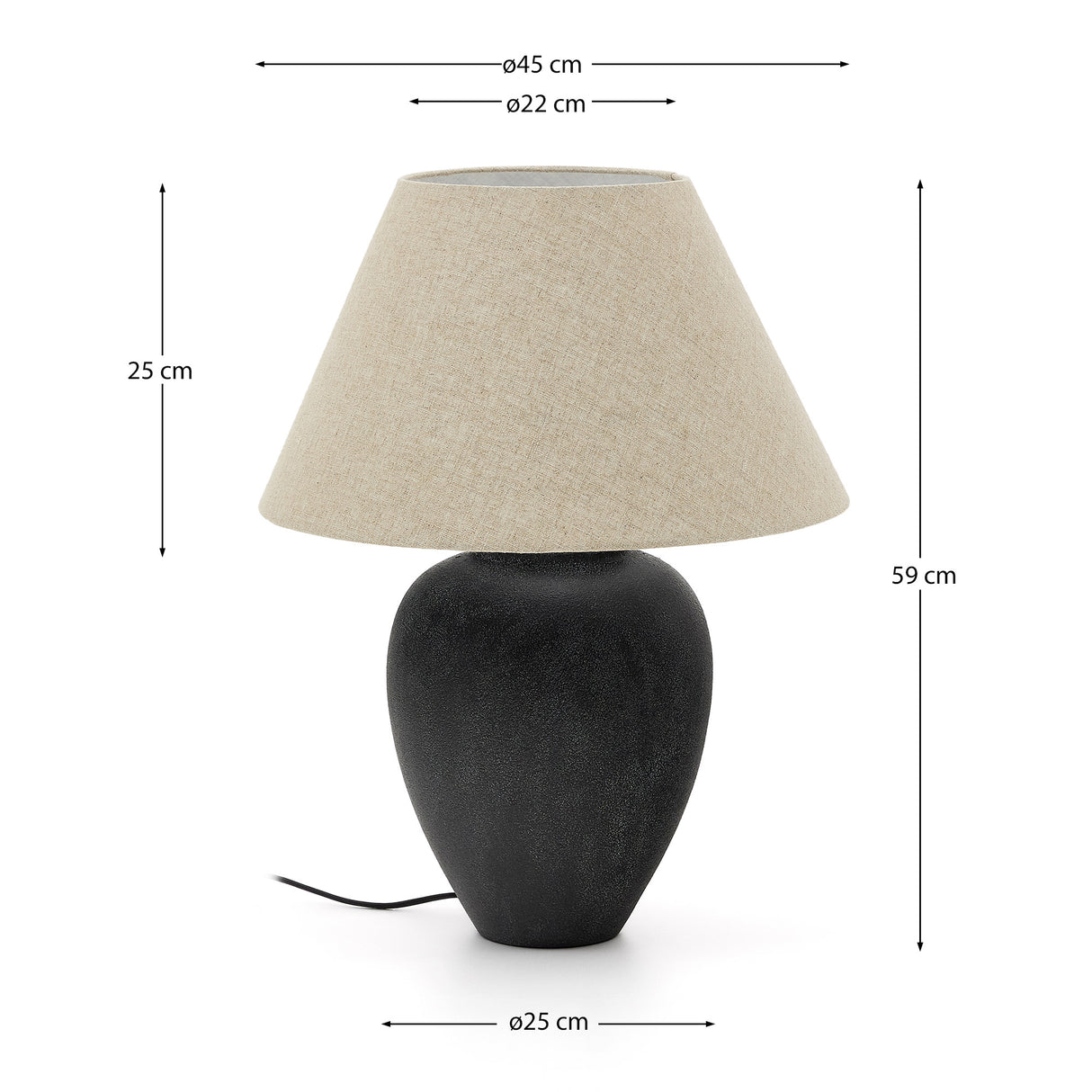 Mercadal Tischlampe aus Keramik mit schwarzem Finish - ZEN ZONE Furniture
