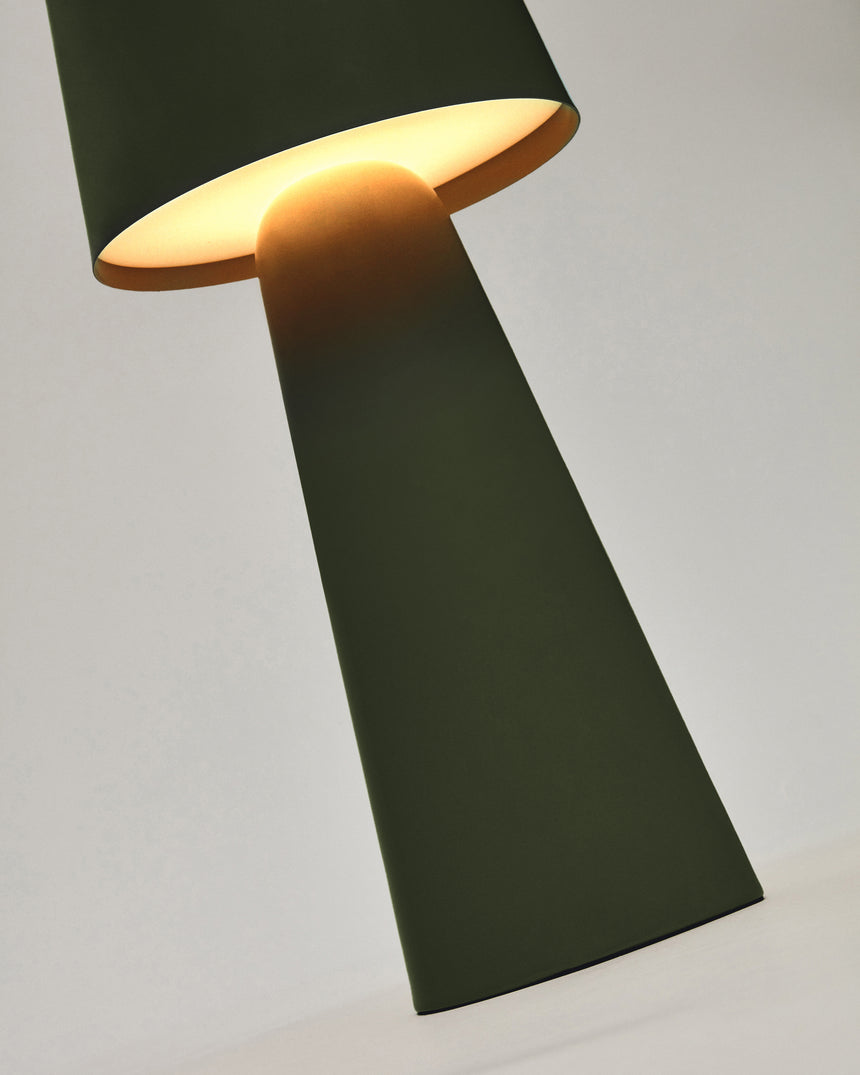 Arenys Outdoor Tischlampe groß aus Metall mit grünem Lackfinish - ZEN ZONE Furniture