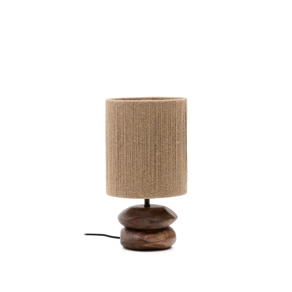 Tischleuchte Kor aus Akazienholz mit dunklem Finish und Jute - ZEN ZONE Furniture