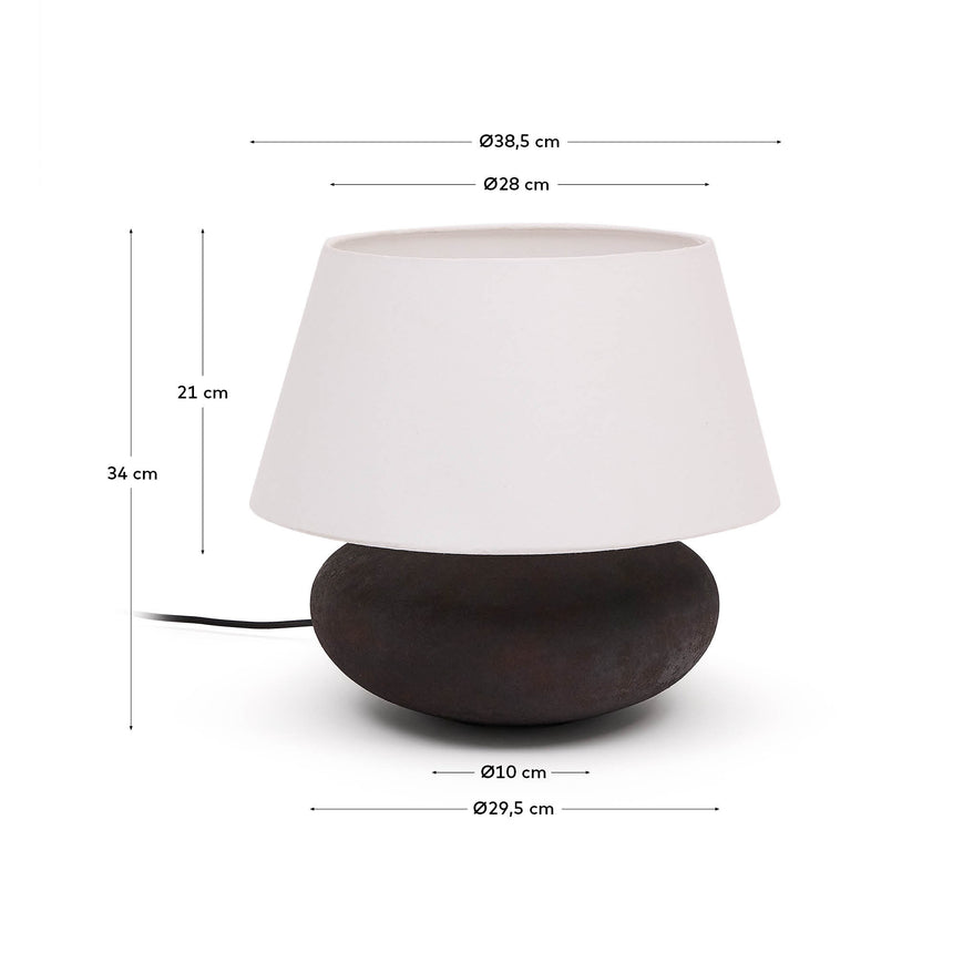Tischleuchte Nessi aus Metall mit schwarzem Terrakotta-Effekt. - ZEN ZONE Furniture