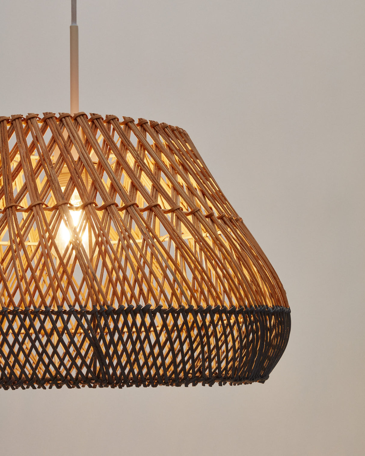 Daro Lampenschirm für Pendelleuchte aus Rattan mit natürlichem und blauem Finish Ø 45 cm - ZEN ZONE Furniture