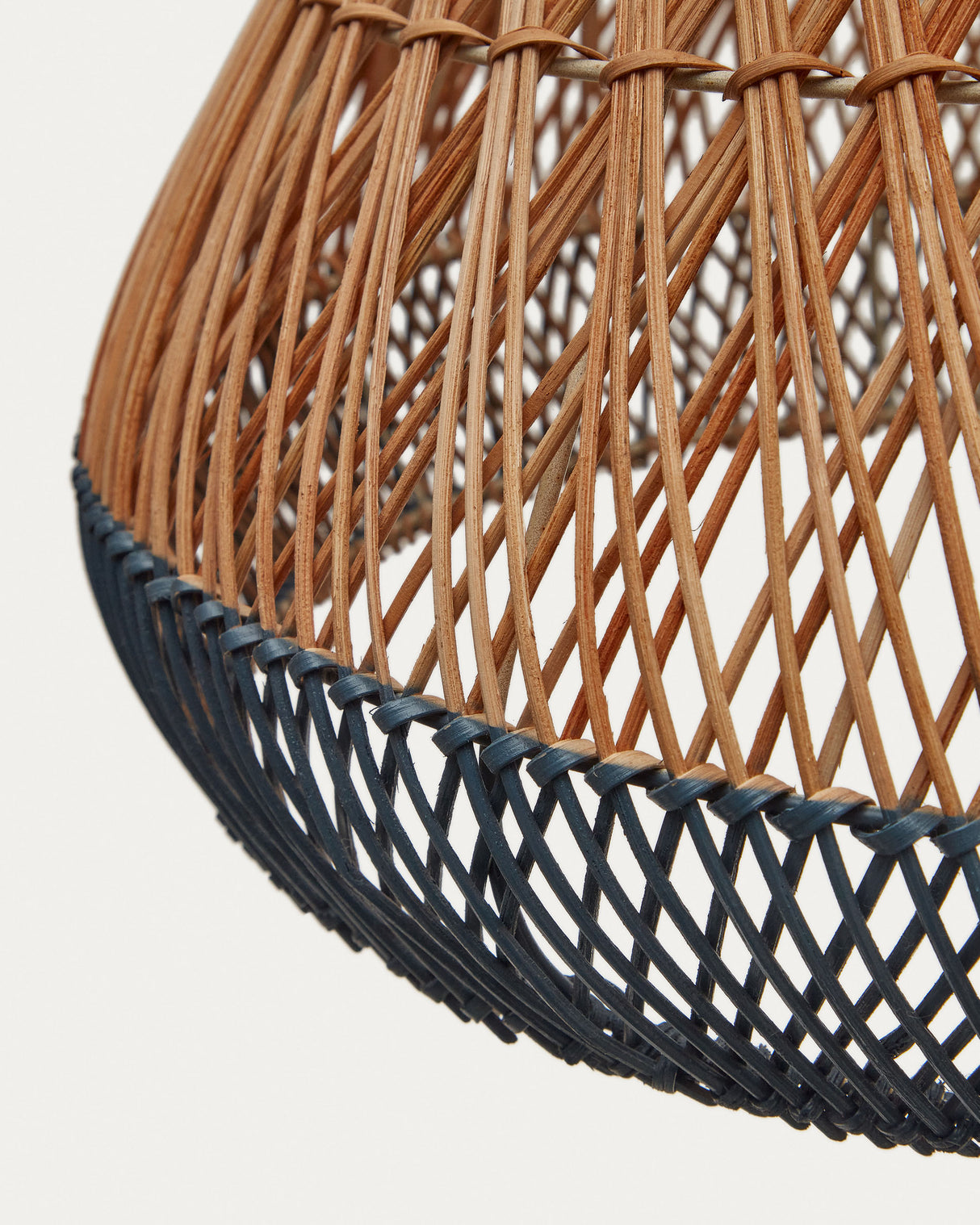 Daro Lampenschirm für Pendelleuchte aus Rattan mit natürlichem und blauem Finish Ø 45 cm - ZEN ZONE Furniture