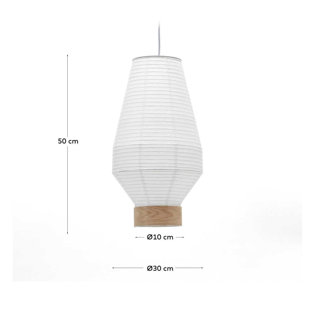 Hila Lampenschirm aus weißem Papier und Furnierholz Ø 30 cm - ZEN ZONE Furniture