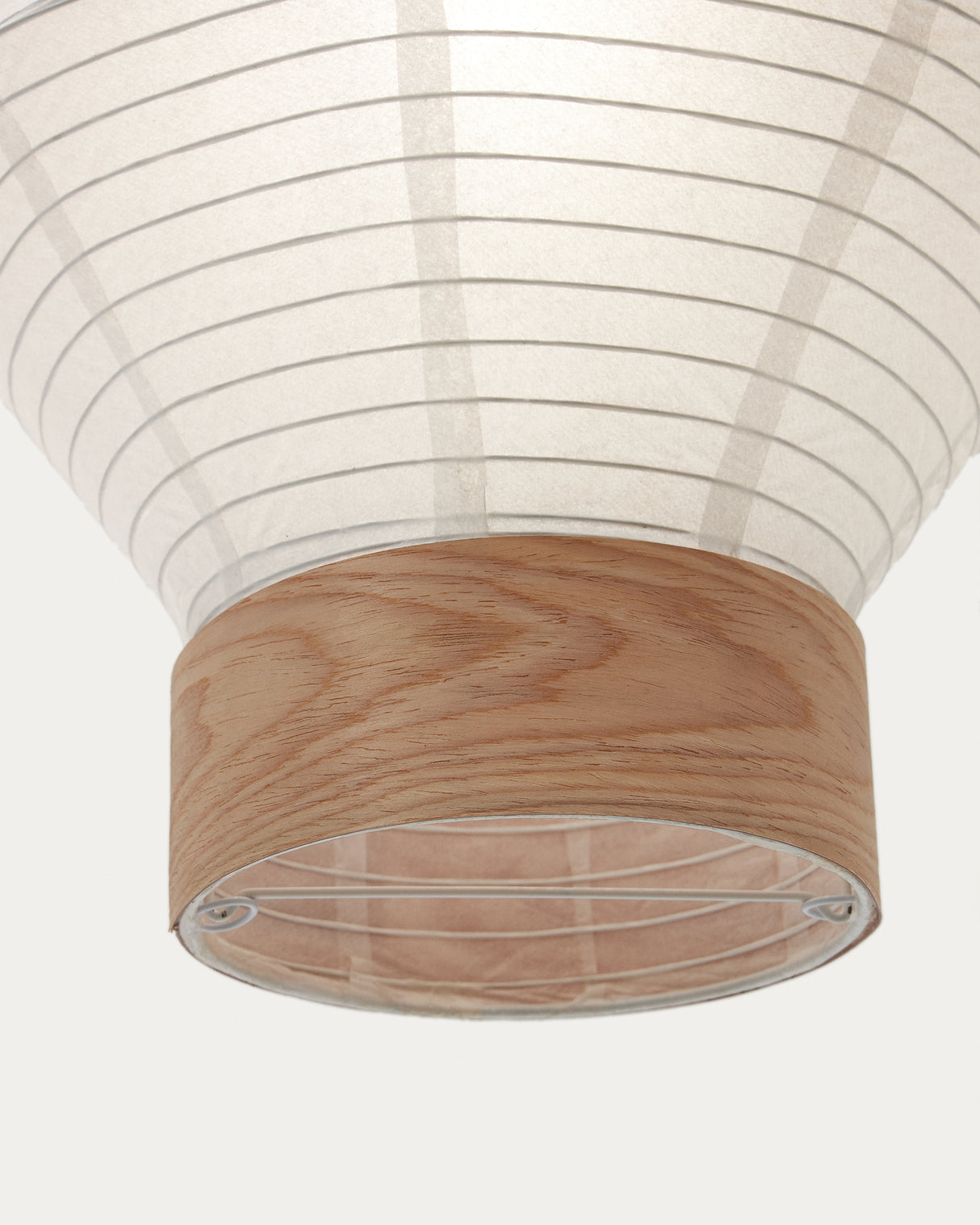 Hila Lampenschirm aus weißem Papier und Furnierholz Ø 30 cm - ZEN ZONE Furniture