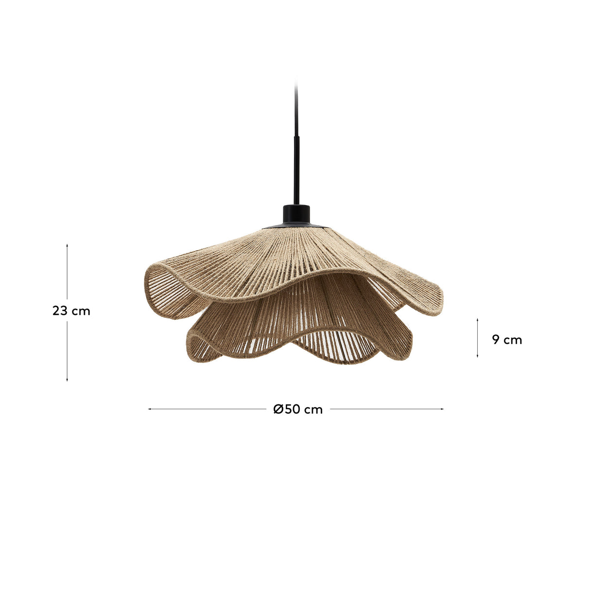 Pontos Lampenschirm für Pendelleuchte aus Jute mit natürlichem Finish Ø 50 cm - ZEN ZONE Furniture
