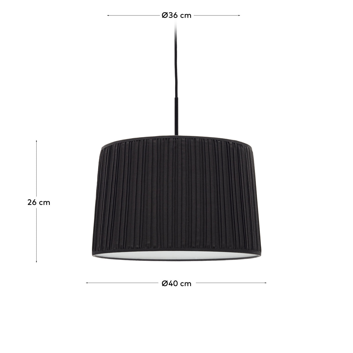 Lampenschirm für Deckenleuchte Guash in Schwarz Ø 40 cm - ZEN ZONE Furniture