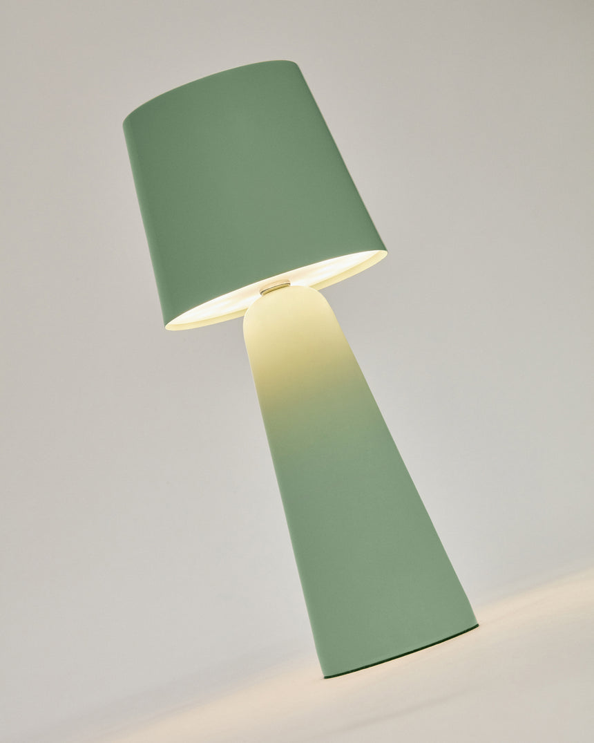 Arenys Outdoor Tischlampe klein aus Metall mit türkisfarbenem Lackfinish - ZEN ZONE Furniture