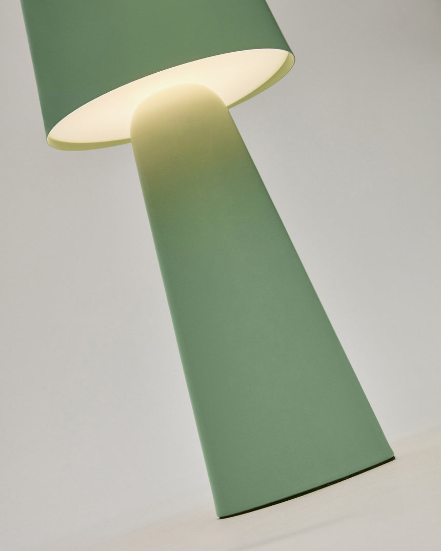 Arenys Outdoor Tischlampe groß aus Metall mit türkisfarbenem Lackfinish - ZEN ZONE Furniture
