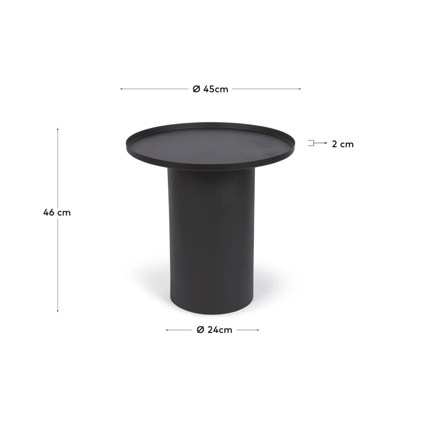 Fleksa runder Beistelltisch schwarz Ø 45 cm - ZEN ZONE Furniture