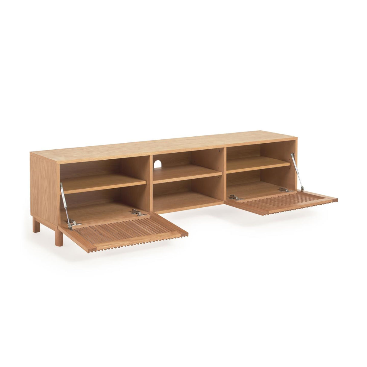 Beyla TV-Schrank 2 Türen aus massiver Eiche und Furnier 180 x 49,5 cm FSC 100% - ZEN ZONE Furniture