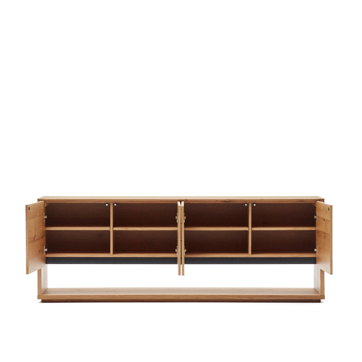 Alguema Sideboard 4 Türen mit Eichenfurnier und natürlichem Finish 200 x 74 cm - ZEN ZONE Furniture