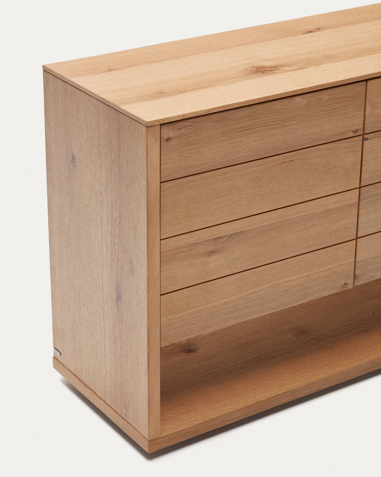 Alguema Sideboard 4 Türen mit Eichenfurnier und natürlichem Finish 200 x 74 cm - ZEN ZONE Furniture