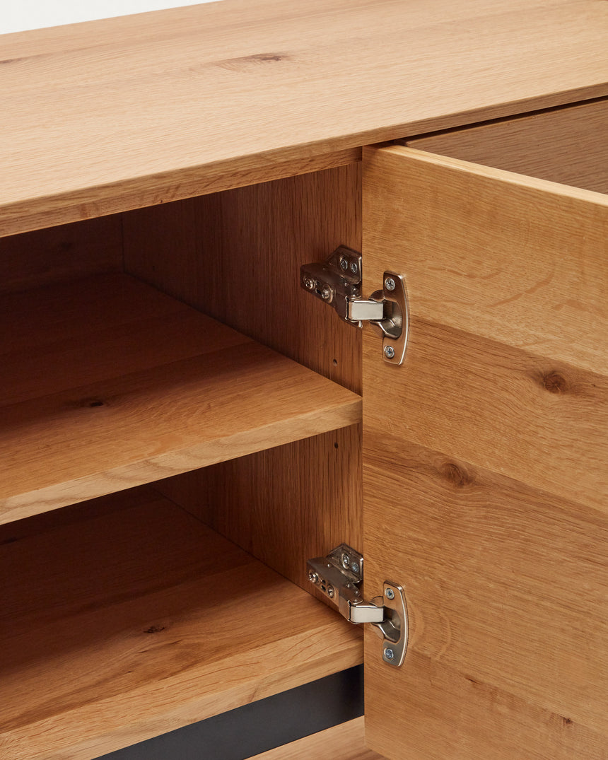 Alguema Sideboard 3 Türen mit Eichenfurnier und natürlichem Finish 151 x 74 cm - ZEN ZONE Furniture
