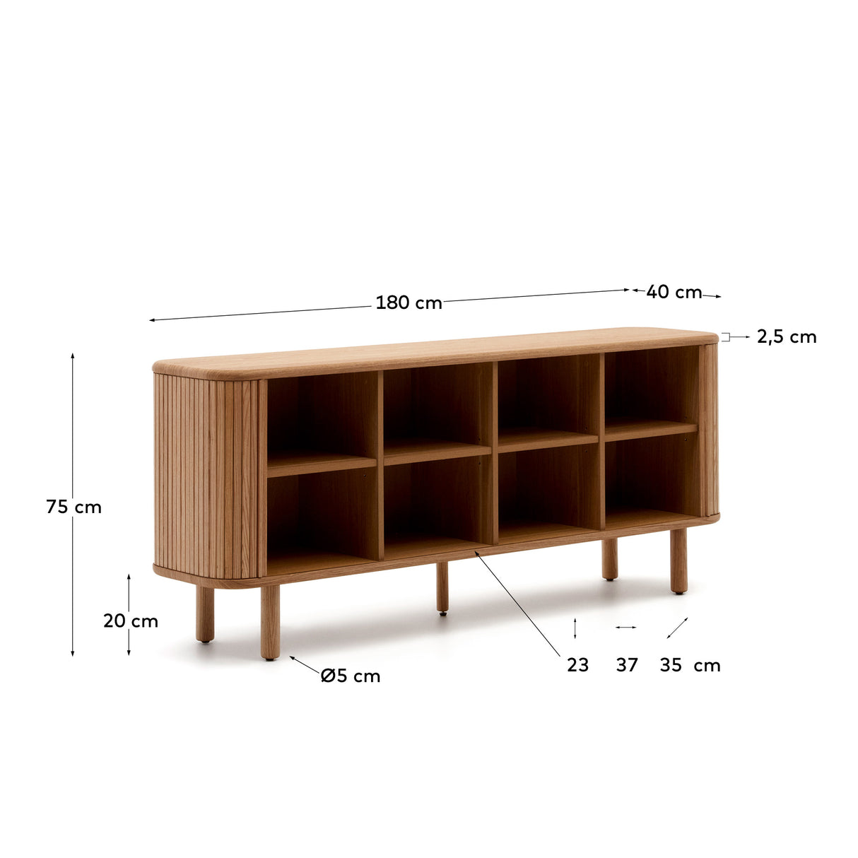 Mailen Sideboard 2 Türen aus Eschenfurnier mit natürlichem Finish 180 x 75 cm - ZEN ZONE Furniture