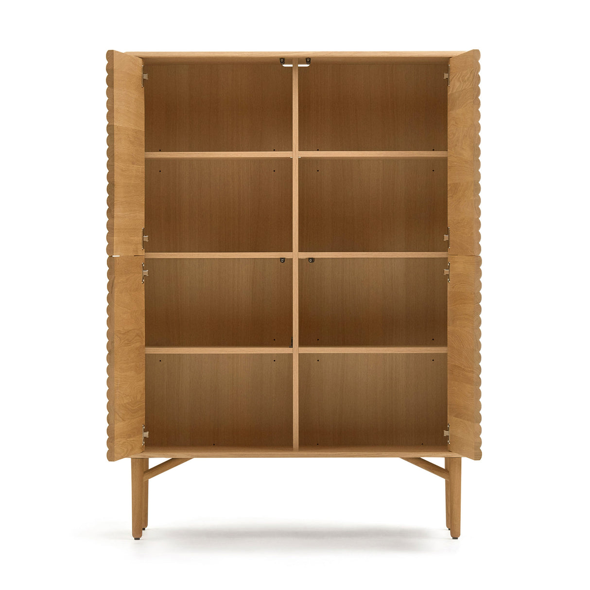 Lenon Highboard 4 Türen aus massiver Eiche und Eichenfurnier 104,5 x 144 cm FSC MIX Credit - ZEN ZONE Furniture