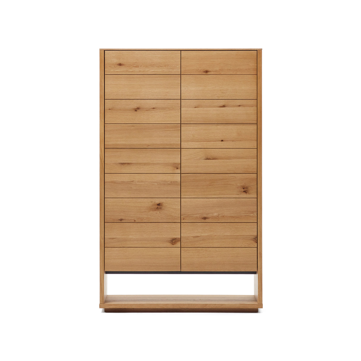 Alguema Highboard 2 Türen aus Eichenfurnier mit natürlichem Finish 100 x 163,5 cm - ZEN ZONE Furniture