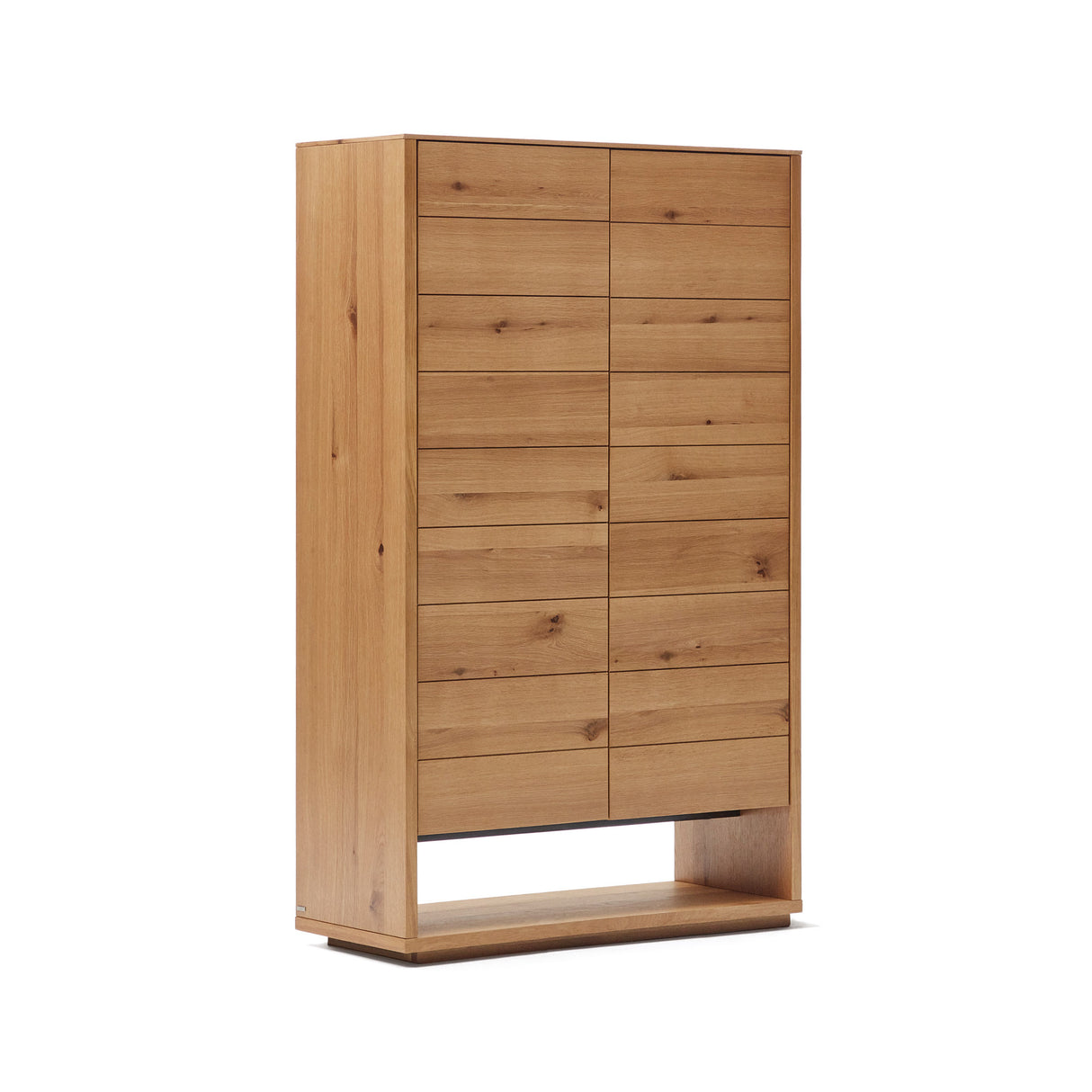 Alguema Highboard 2 Türen aus Eichenfurnier mit natürlichem Finish 100 x 163,5 cm - ZEN ZONE Furniture