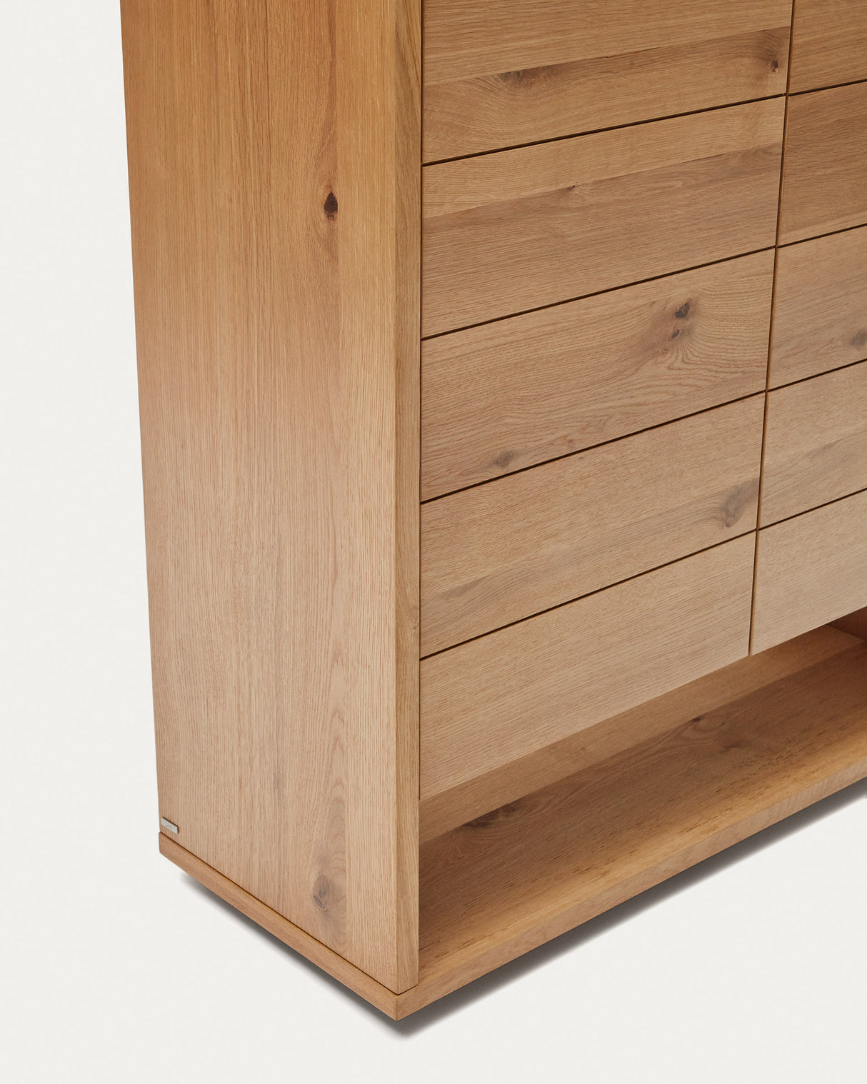 Alguema Highboard 2 Türen aus Eichenfurnier mit natürlichem Finish 100 x 163,5 cm - ZEN ZONE Furniture