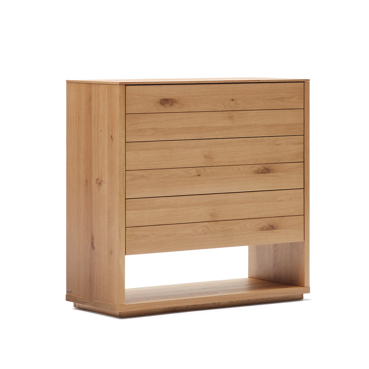 Alguema Kommode 3 Schubladen Eichenfurnier natürliches Finish 100 x 97 cm - ZEN ZONE Furniture