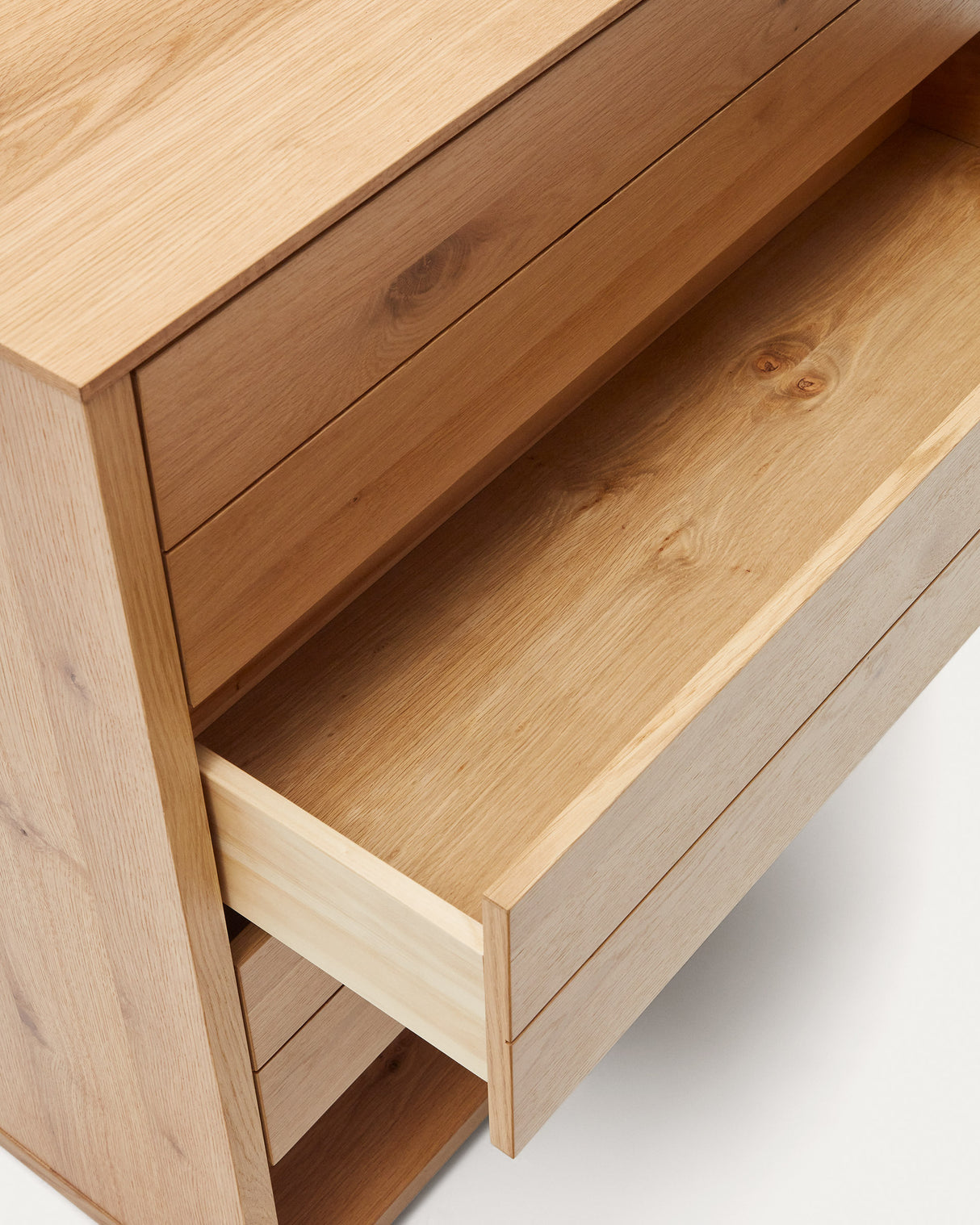 Alguema Kommode 3 Schubladen Eichenfurnier natürliches Finish 100 x 97 cm - ZEN ZONE Furniture