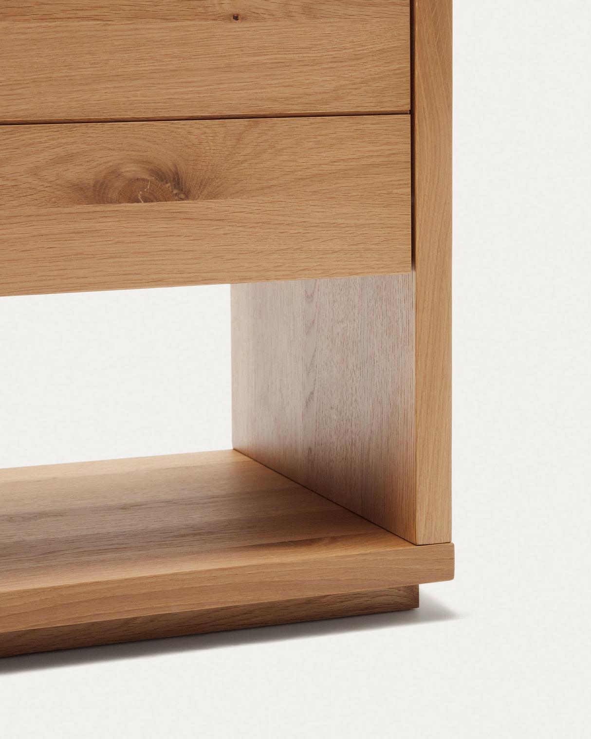 Alguema Kommode 3 Schubladen Eichenfurnier natürliches Finish 100 x 97 cm - ZEN ZONE Furniture