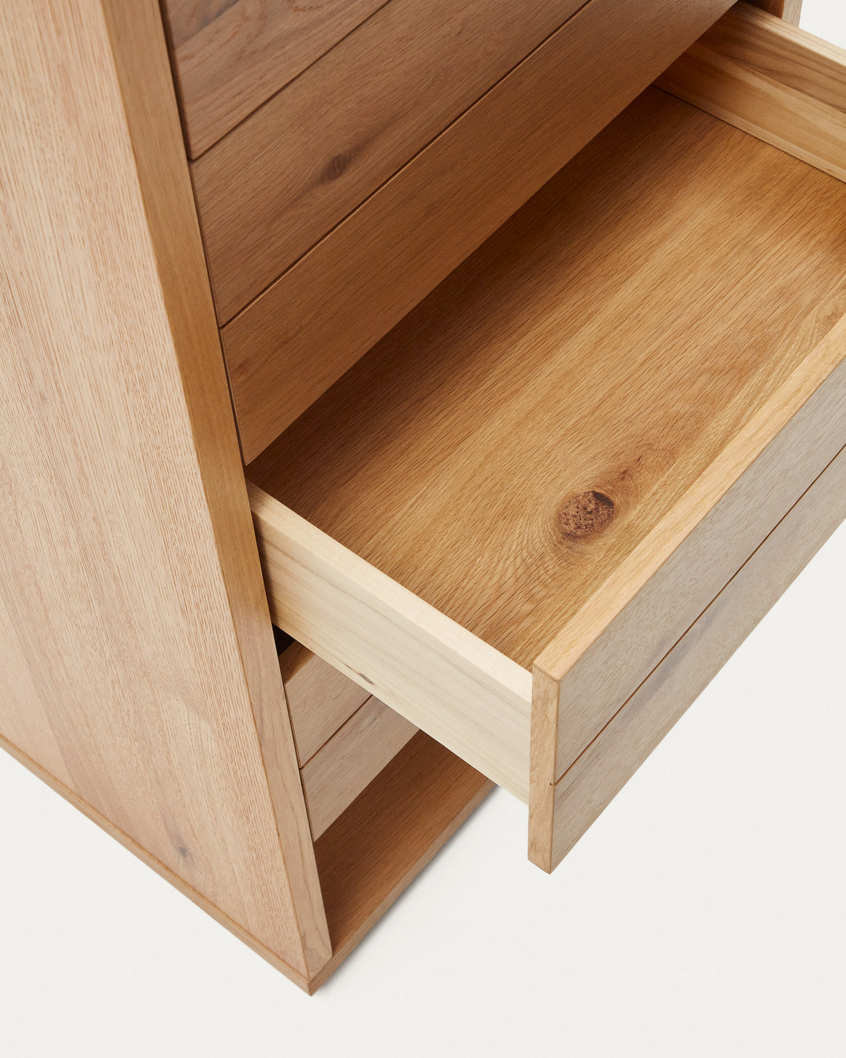 Alguema Kommode 4 Schubladen Eichenfurnier natürliches Finish 60 x 120 cm - ZEN ZONE Furniture