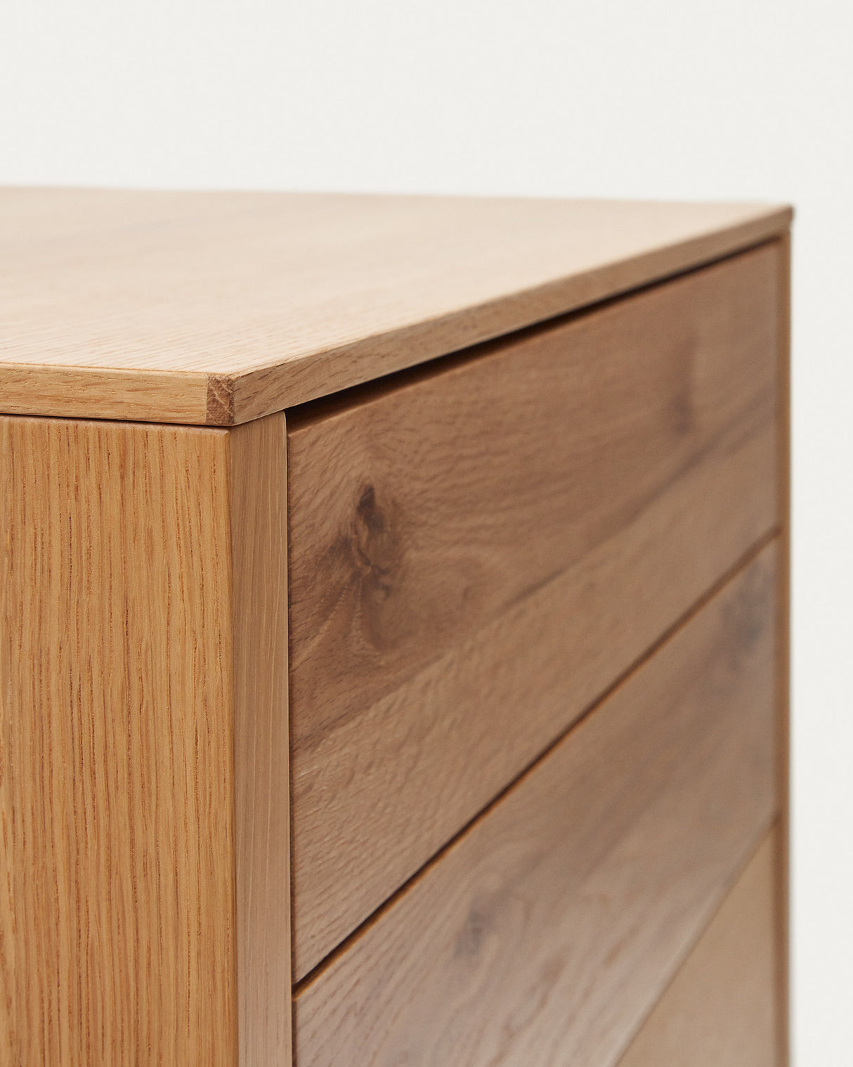 Alguema Kommode 4 Schubladen Eichenfurnier natürliches Finish 60 x 120 cm - ZEN ZONE Furniture